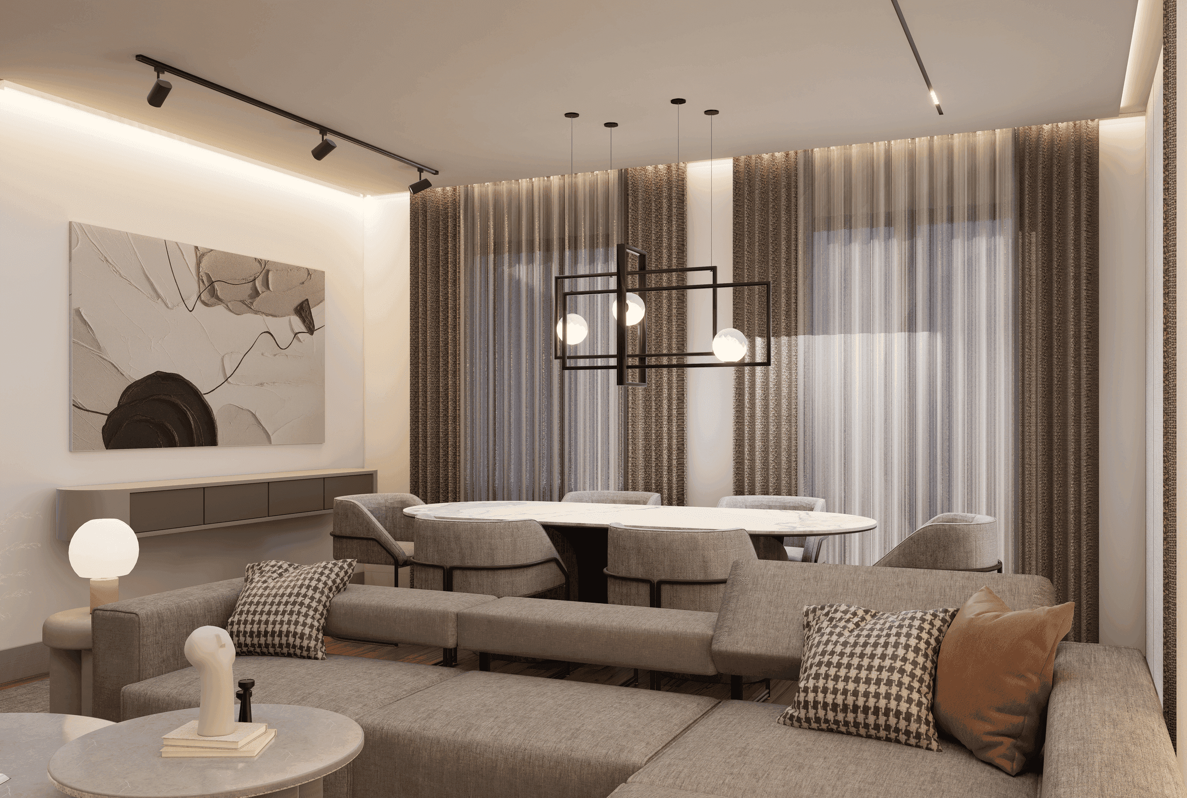 Spacious 4+1 apartment interior at Hillstone Pendik